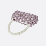Lilac Beaded Flower Bag – Handcrafted Pastel Mini Purse - in Purple | Arvea Bags