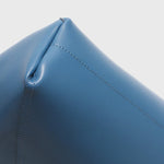 Lilly | Slouchy Shoulder Bag – Sculpted Vegan Leather Hobo with Woven Handle - in Blue | Arvea Bags