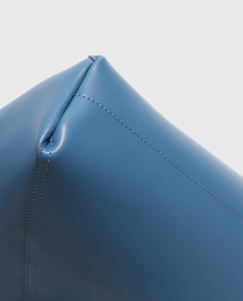 Lilly | Slouchy Shoulder Bag – Sculpted Vegan Leather Hobo with Woven Handle - in Blue | Arvea Bags