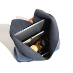 Lilly | Slouchy Shoulder Bag – Sculpted Vegan Leather Hobo with Woven Handle - in Blue | Arvea Bags