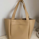 Lilly Structured Vegan Leather Tote – Simple, Sleek & Spacious - in Beige | Arvea Bags