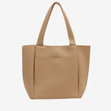 Lilly Structured Vegan Leather Tote – Simple, Sleek & Spacious - in Beige | Arvea Bags