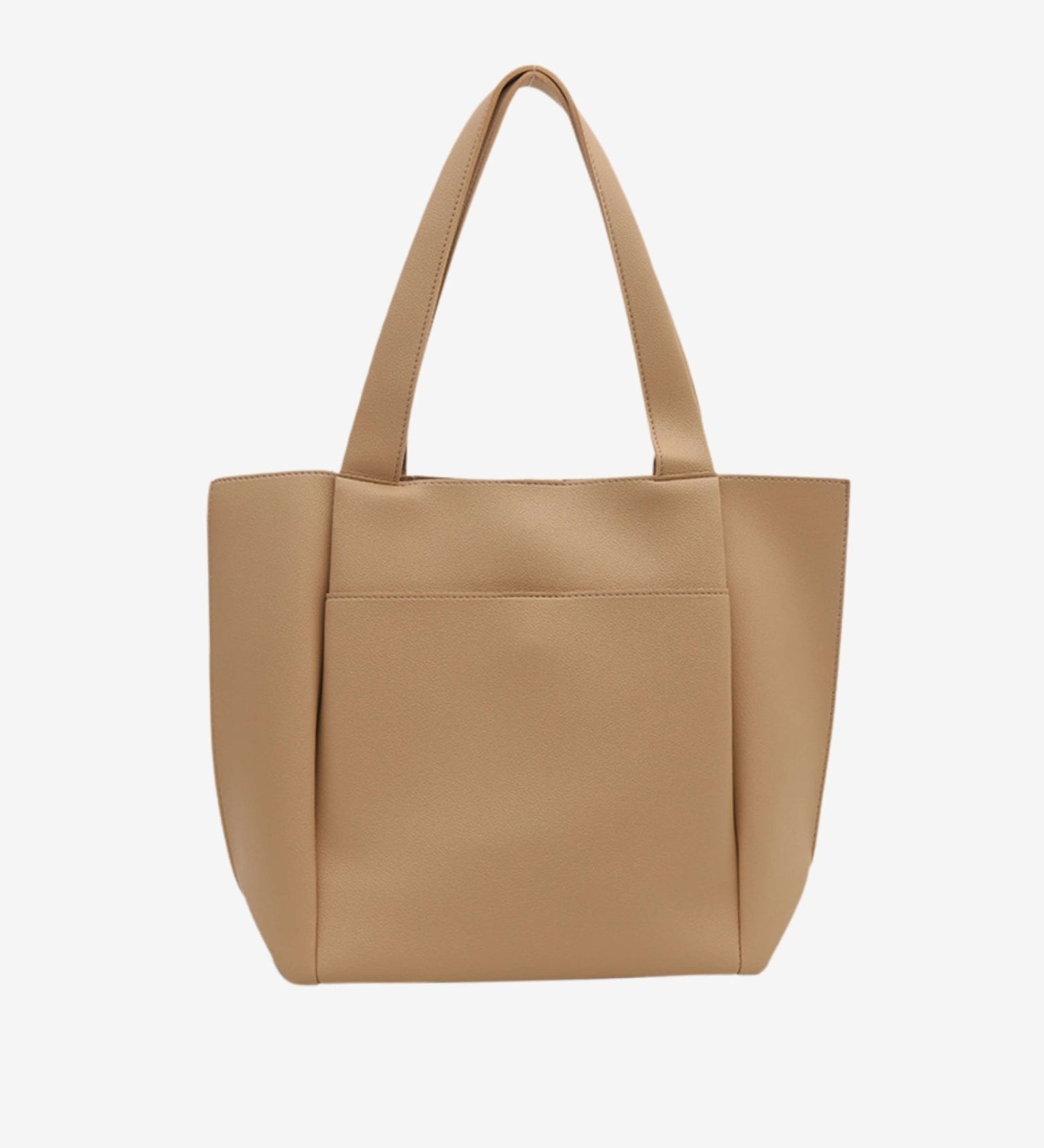 Lilly Structured Vegan Leather Tote – Simple, Sleek & Spacious - in Beige | Arvea Bags