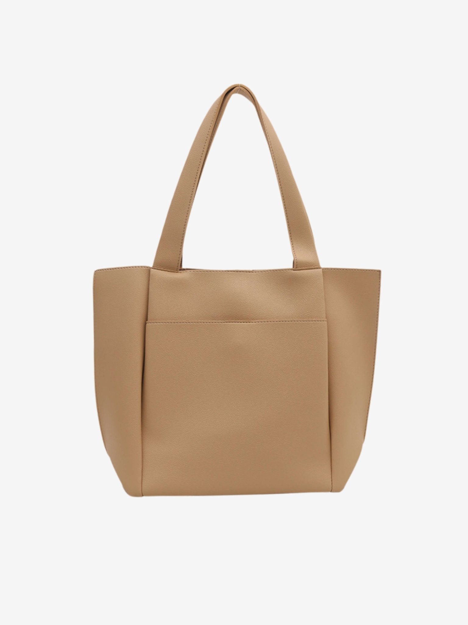 Lilly Structured Vegan Leather Tote – Simple, Sleek & Spacious - in Beige | Arvea Bags