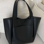 Lilly Structured Vegan Leather Tote – Simple, Sleek & Spacious - in Black | Arvea Bags