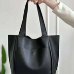 Lilly Structured Vegan Leather Tote – Simple, Sleek & Spacious - in Black | Arvea Bags