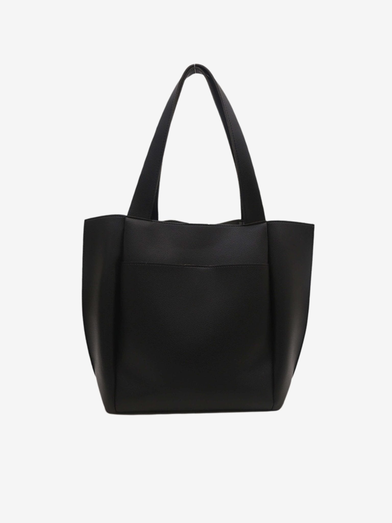 Lilly Structured Vegan Leather Tote – Simple, Sleek & Spacious - in Black | Arvea Bags