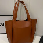 Lilly Structured Vegan Leather Tote – Simple, Sleek & Spacious - in Classic Brown | Arvea Bags