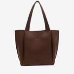 Lilly Structured Vegan Leather Tote – Simple, Sleek & Spacious - in Dark Brown | Arvea Bags