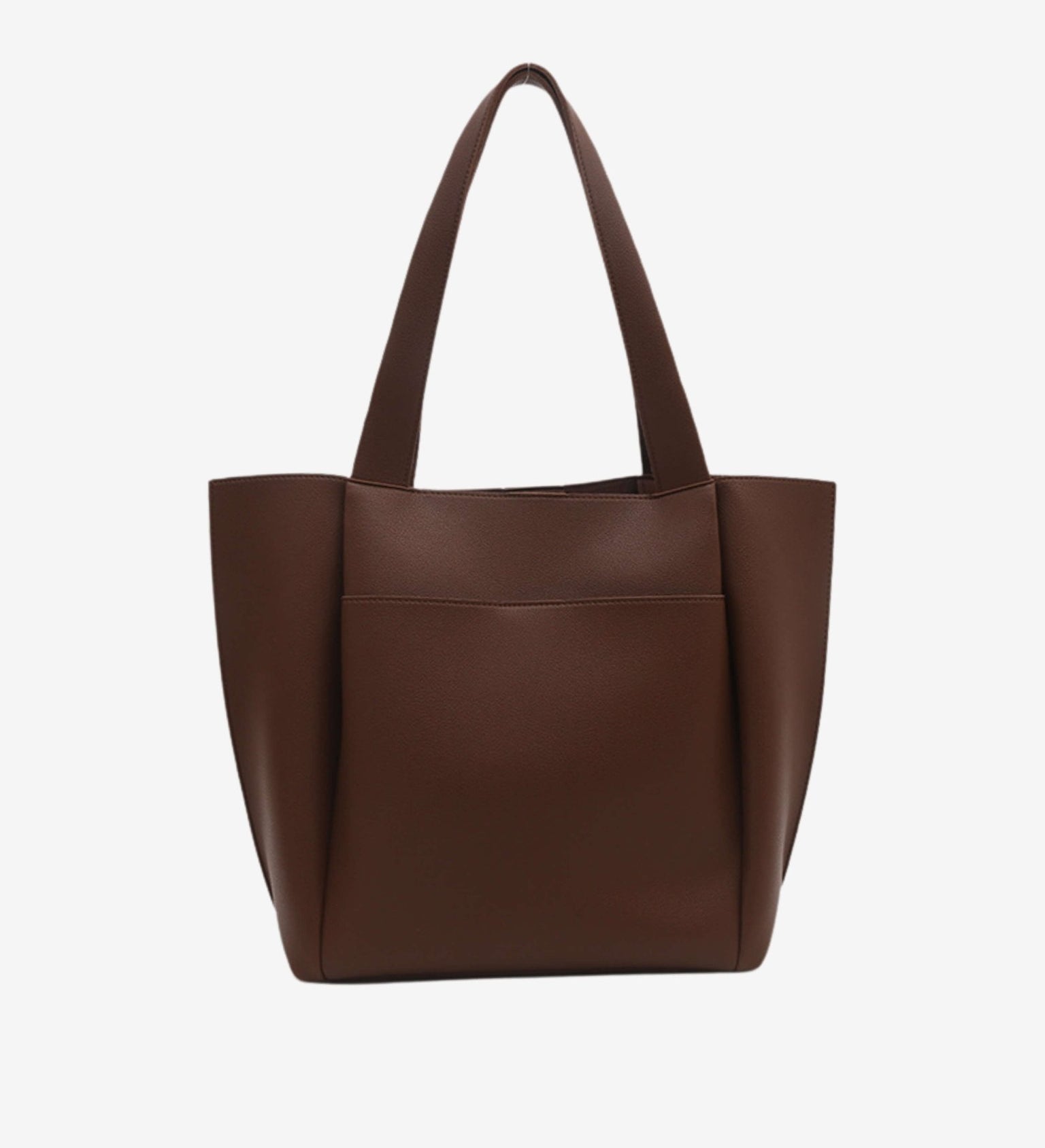 Lilly Structured Vegan Leather Tote – Simple, Sleek & Spacious - in Dark Brown | Arvea Bags