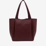 Lilly Structured Vegan Leather Tote – Simple, Sleek & Spacious - in Wine Red | Arvea Bags