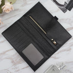 Lily | Black Pebbled Leather Wallet – Timeless Elegance & Functionality - in Black | Arvea Bags