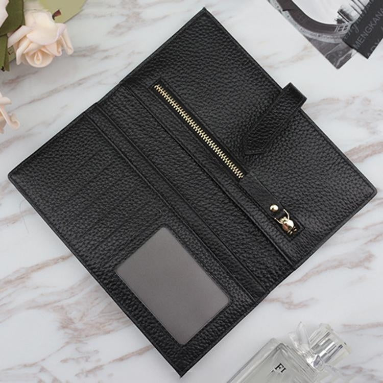Lily | Black Pebbled Leather Wallet – Timeless Elegance & Functionality - in Black | Arvea Bags
