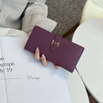 Lily | Black Pebbled Leather Wallet – Timeless Elegance & Functionality - in Grape Purple | Arvea Bags