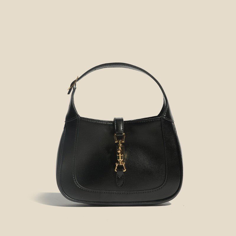 Lily | Elegant Mini Shoulder Bag with Buckle Detail – Chic & Compact - in Black | Arvea Bags