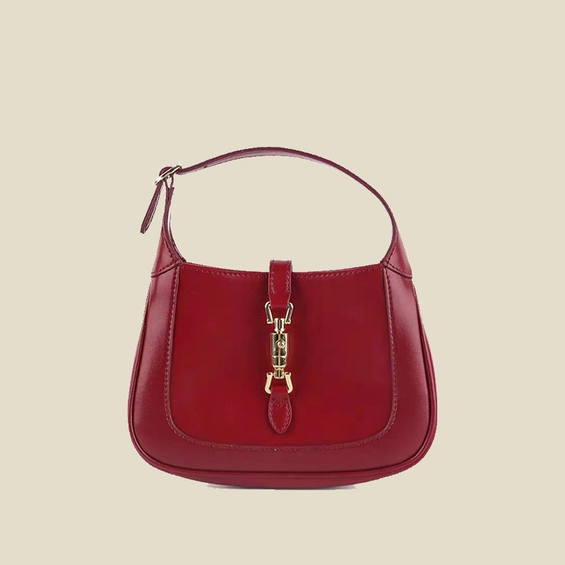 Lily | Elegant Mini Shoulder Bag with Buckle Detail – Chic & Compact - in Burgundy | Arvea Bags