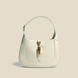 Lily | Elegant Mini Shoulder Bag with Buckle Detail – Chic & Compact - in White | Arvea Bags