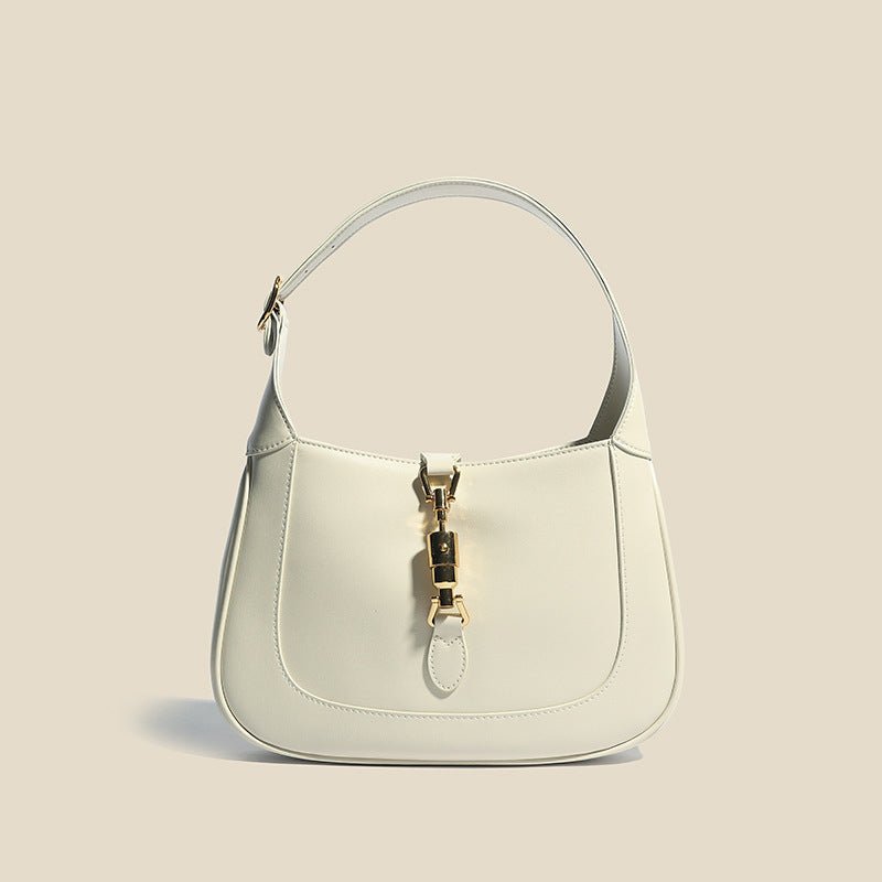 Lily | Elegant Mini Shoulder Bag with Buckle Detail – Chic & Compact - in White | Arvea Bags