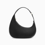 Lina | Minimalist Crescent Vegan Leather Shoulder Bag - in Black | Arvea Bags