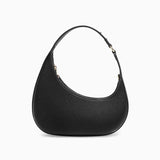 Lina | Minimalist Crescent Vegan Leather Shoulder Bag - in Black | Arvea Bags