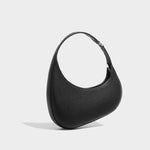 Lina | Minimalist Crescent Vegan Leather Shoulder Bag - in Black | Arvea Bags