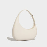 Lina | Minimalist Crescent Vegan Leather Shoulder Bag - in Ivory | Arvea Bags