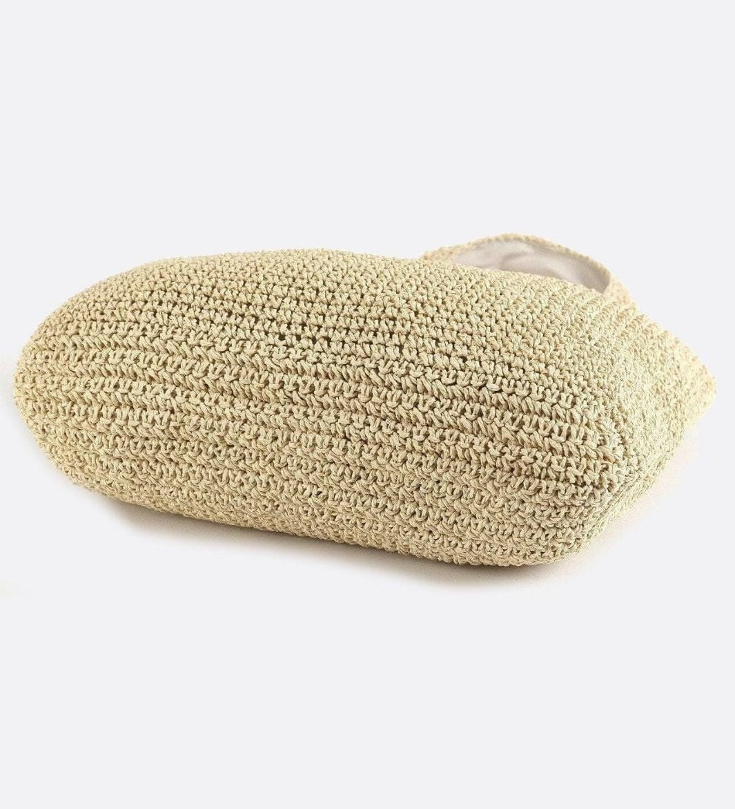 Lina Soft Straw Tote – Slouchy Woven Shoulder Bag - in Beige | Arvea Bags