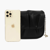 Lioren | Black Soft Pleated Chain Bag – Effortlessly Chic - in Black | Arvea Bags