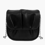 Lioren | Black Soft Pleated Chain Bag – Effortlessly Chic - in Black | Arvea Bags