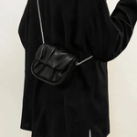 Lioren | Black Soft Pleated Chain Bag – Effortlessly Chic - in Black | Arvea Bags