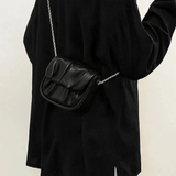 Lioren | Black Soft Pleated Chain Bag – Effortlessly Chic - in Black | Arvea Bags