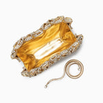 Lioris | Gold Rose Crystal Evening Clutch – Luxurious Bloom - in Gold | Arvea Bags