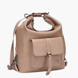 Lirienne | Chic Taupe Convertible Shoulder Bag – Versatile Elegance - in Black | Arvea Bags