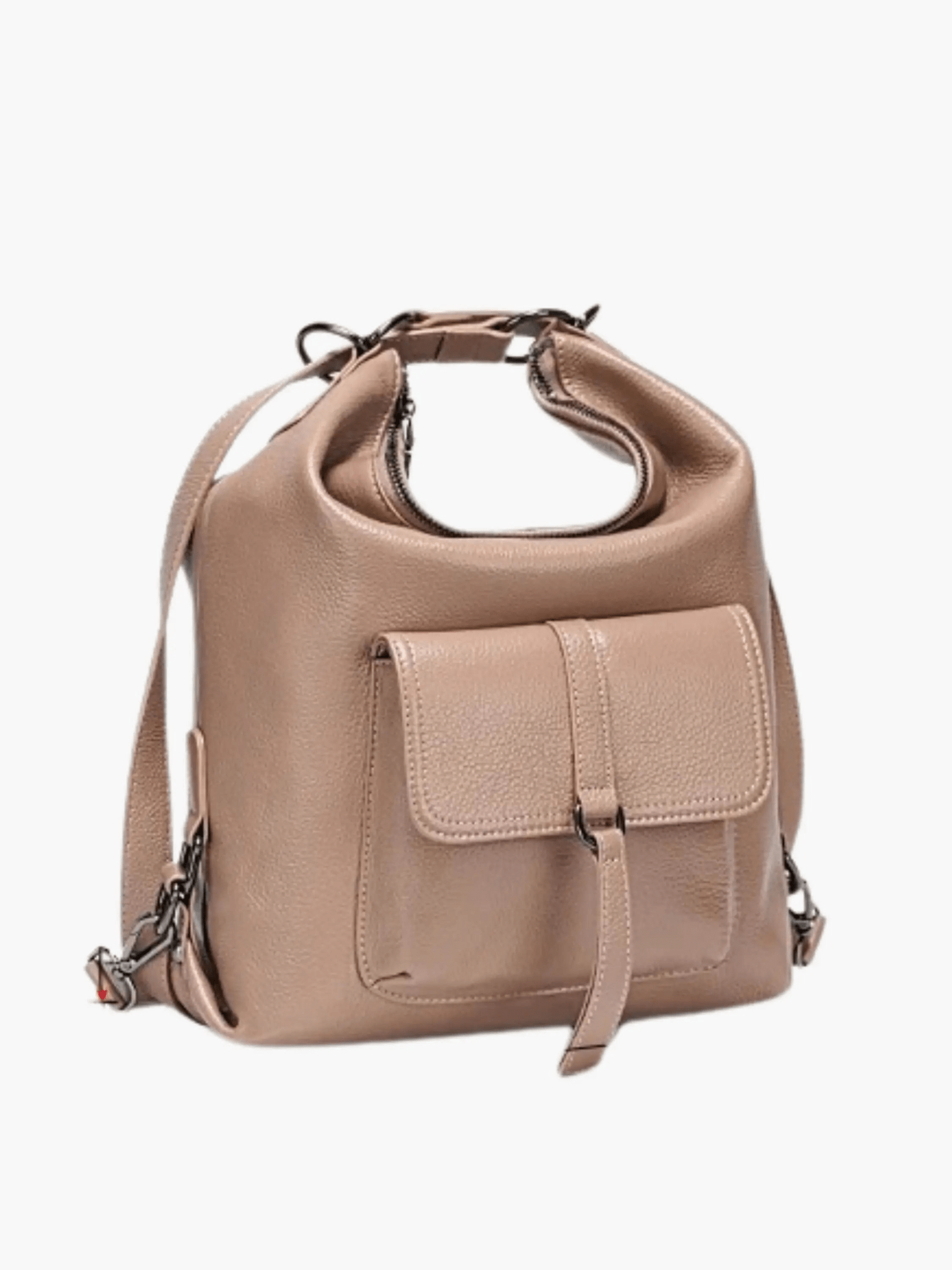 Lirienne | Chic Taupe Convertible Shoulder Bag – Versatile Elegance - in Black | Arvea Bags