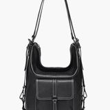 Lirienne | Chic Taupe Convertible Shoulder Bag – Versatile Elegance - in Black | Arvea Bags