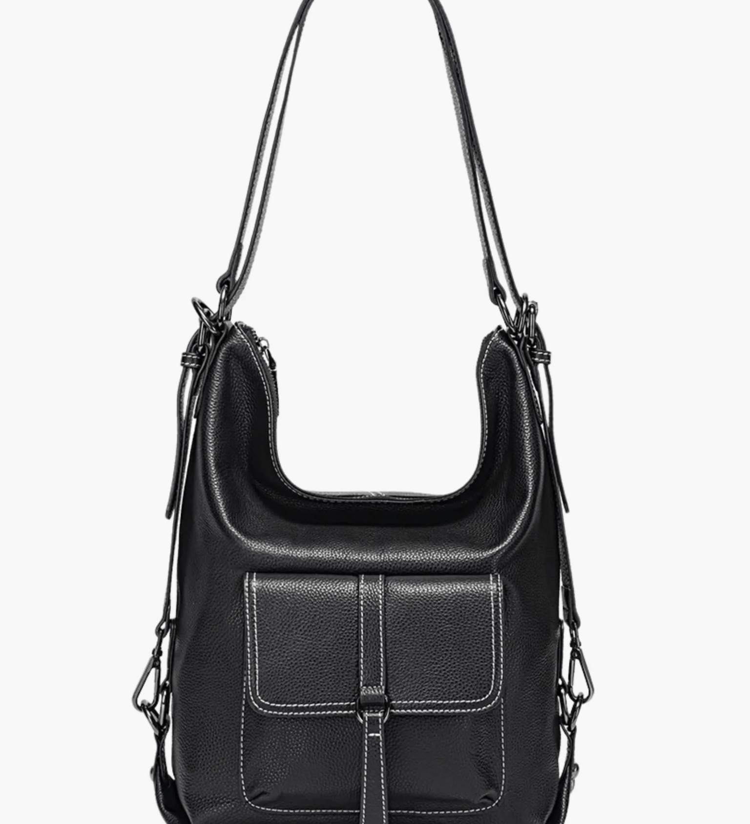 Lirienne | Chic Taupe Convertible Shoulder Bag – Versatile Elegance - in Black | Arvea Bags