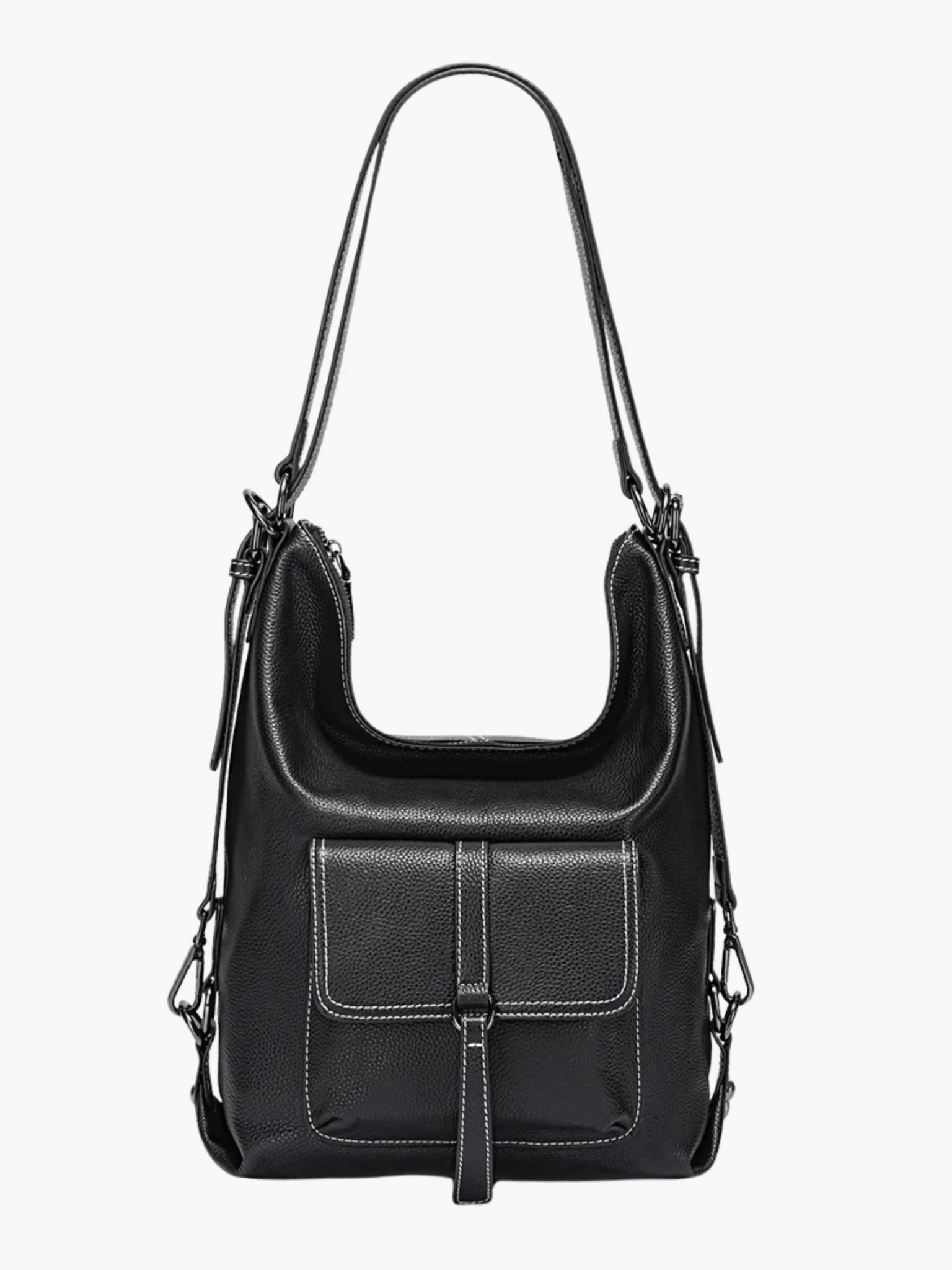 Lirienne | Chic Taupe Convertible Shoulder Bag – Versatile Elegance - in Black | Arvea Bags