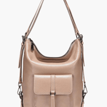 Lirienne | Chic Taupe Convertible Shoulder Bag – Versatile Elegance - in Black | Arvea Bags