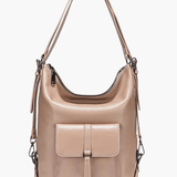 Lirienne | Chic Taupe Convertible Shoulder Bag – Versatile Elegance - in Black | Arvea Bags
