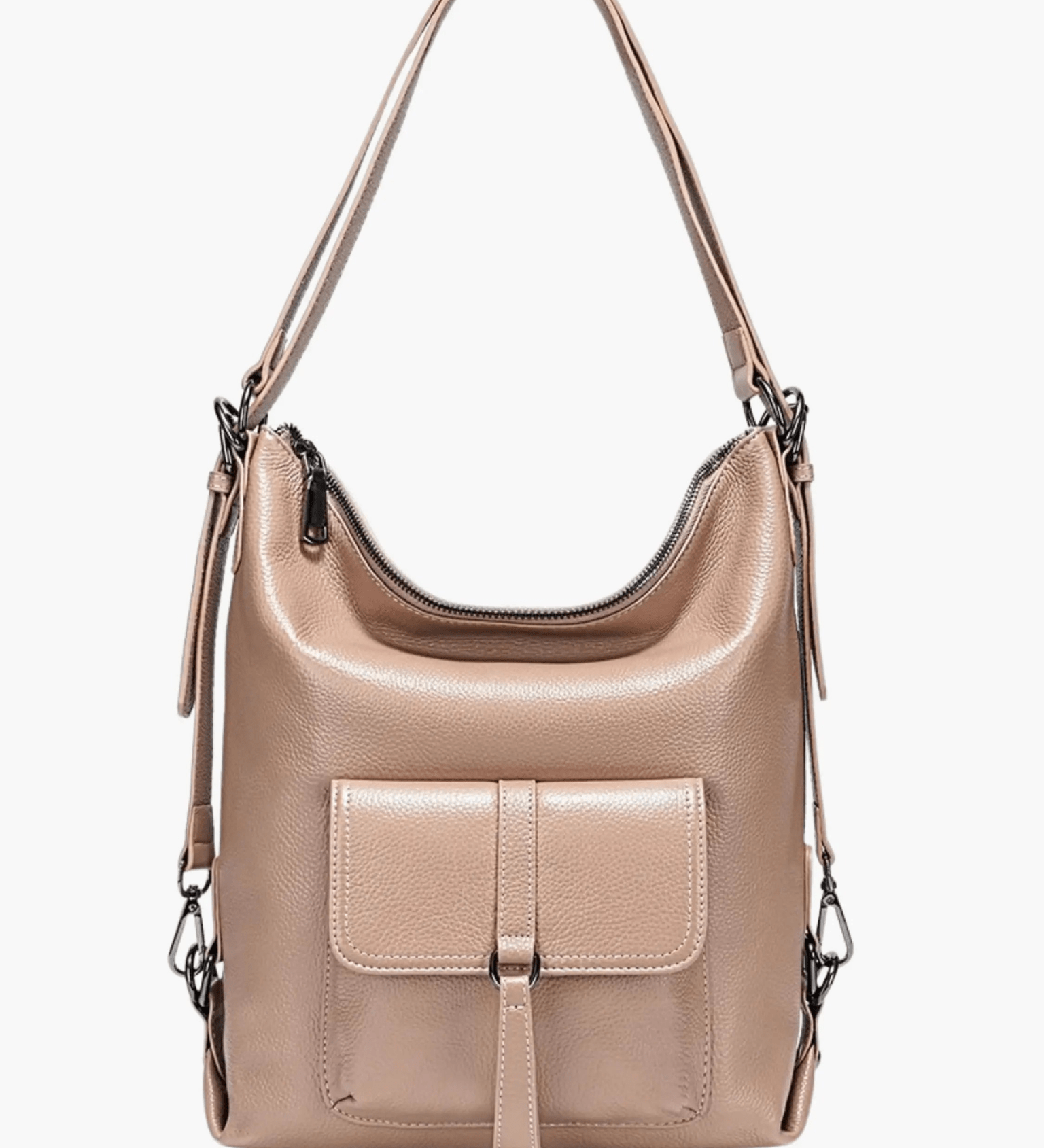 Lirienne | Chic Taupe Convertible Shoulder Bag – Versatile Elegance - in Black | Arvea Bags