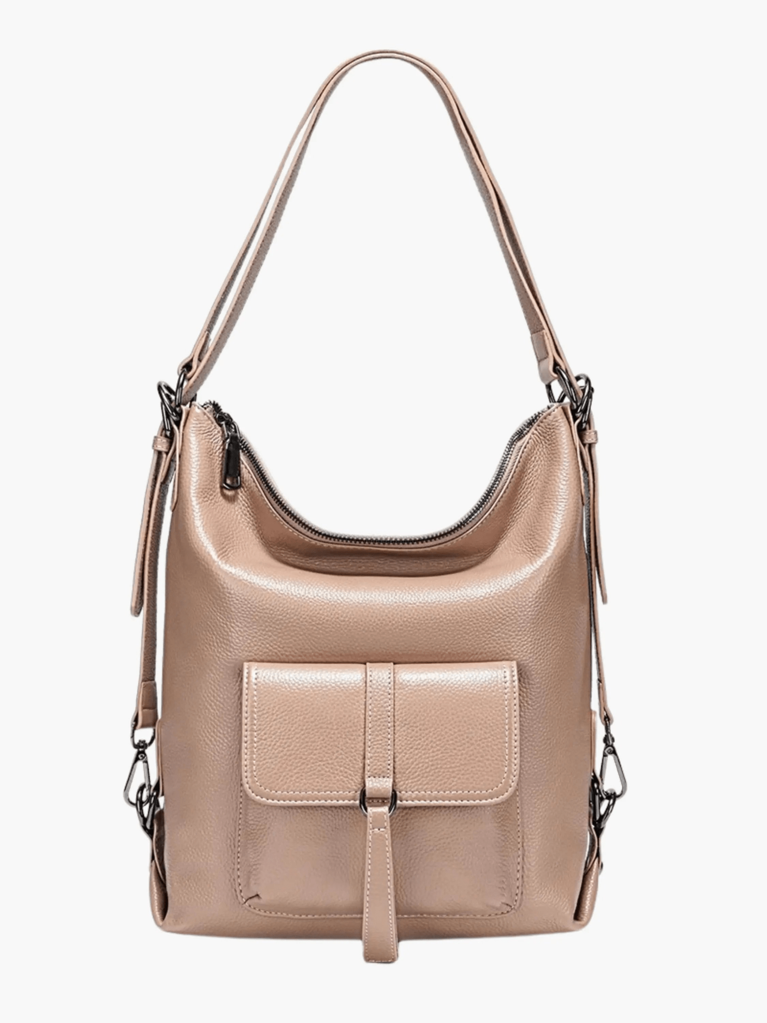 Lirienne | Chic Taupe Convertible Shoulder Bag – Versatile Elegance - in Black | Arvea Bags
