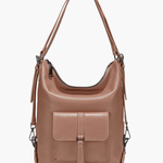 Lirienne | Chic Taupe Convertible Shoulder Bag – Versatile Elegance - in Brown | Arvea Bags