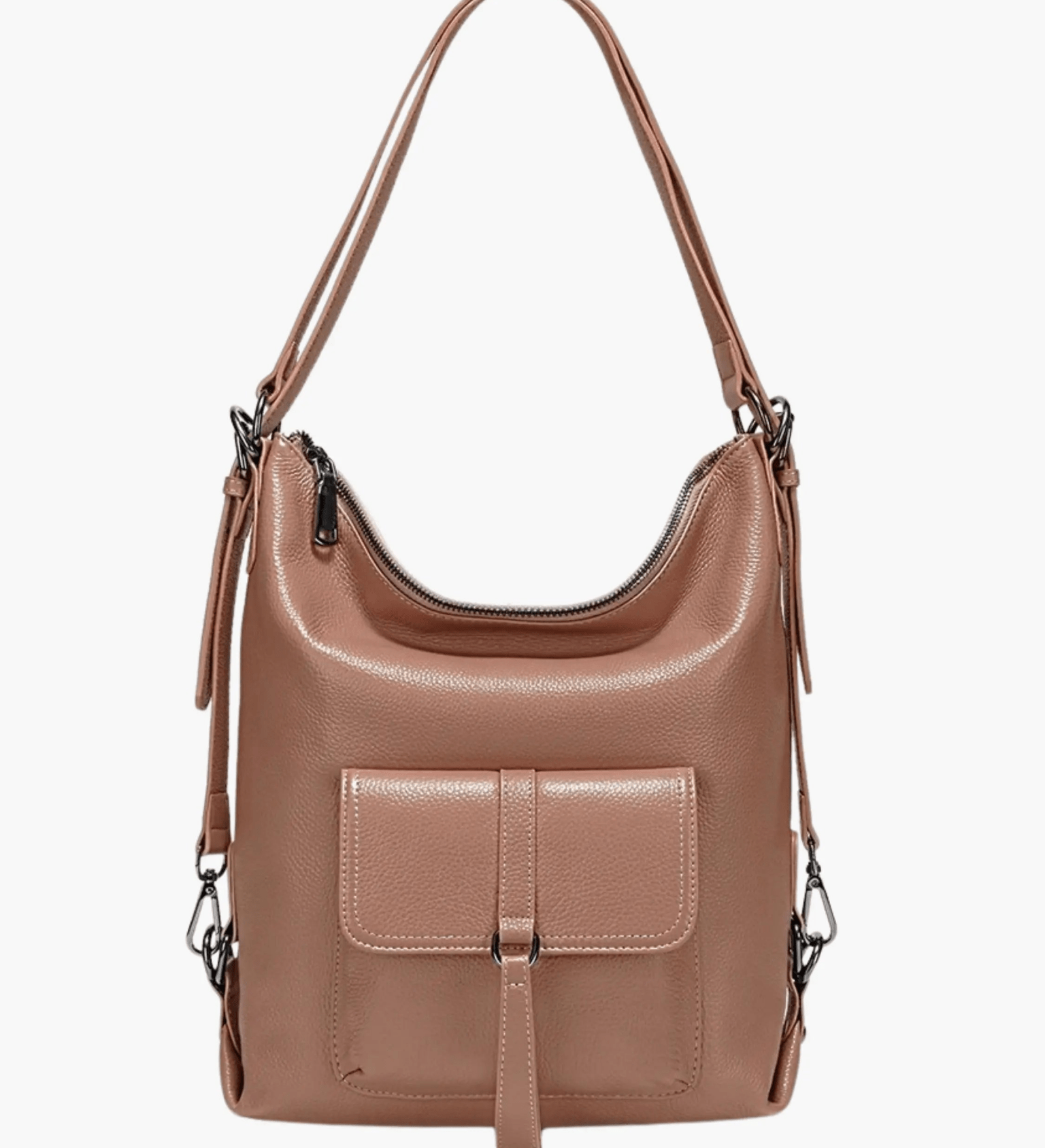 Lirienne | Chic Taupe Convertible Shoulder Bag – Versatile Elegance - in Brown | Arvea Bags