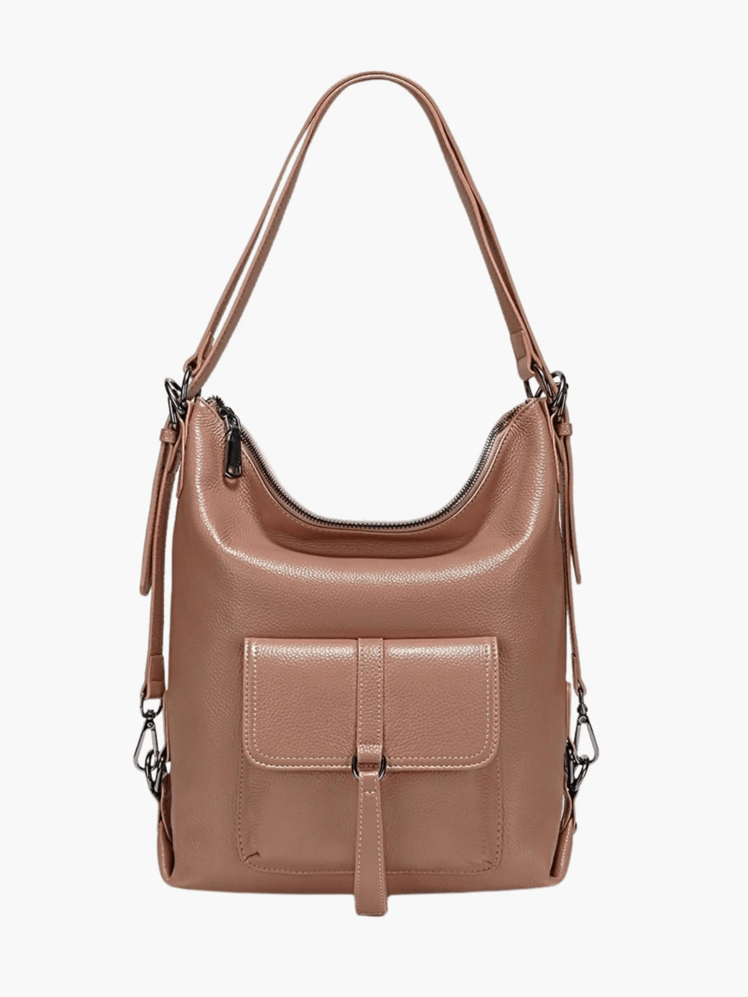 Lirienne | Chic Taupe Convertible Shoulder Bag – Versatile Elegance - in Brown | Arvea Bags