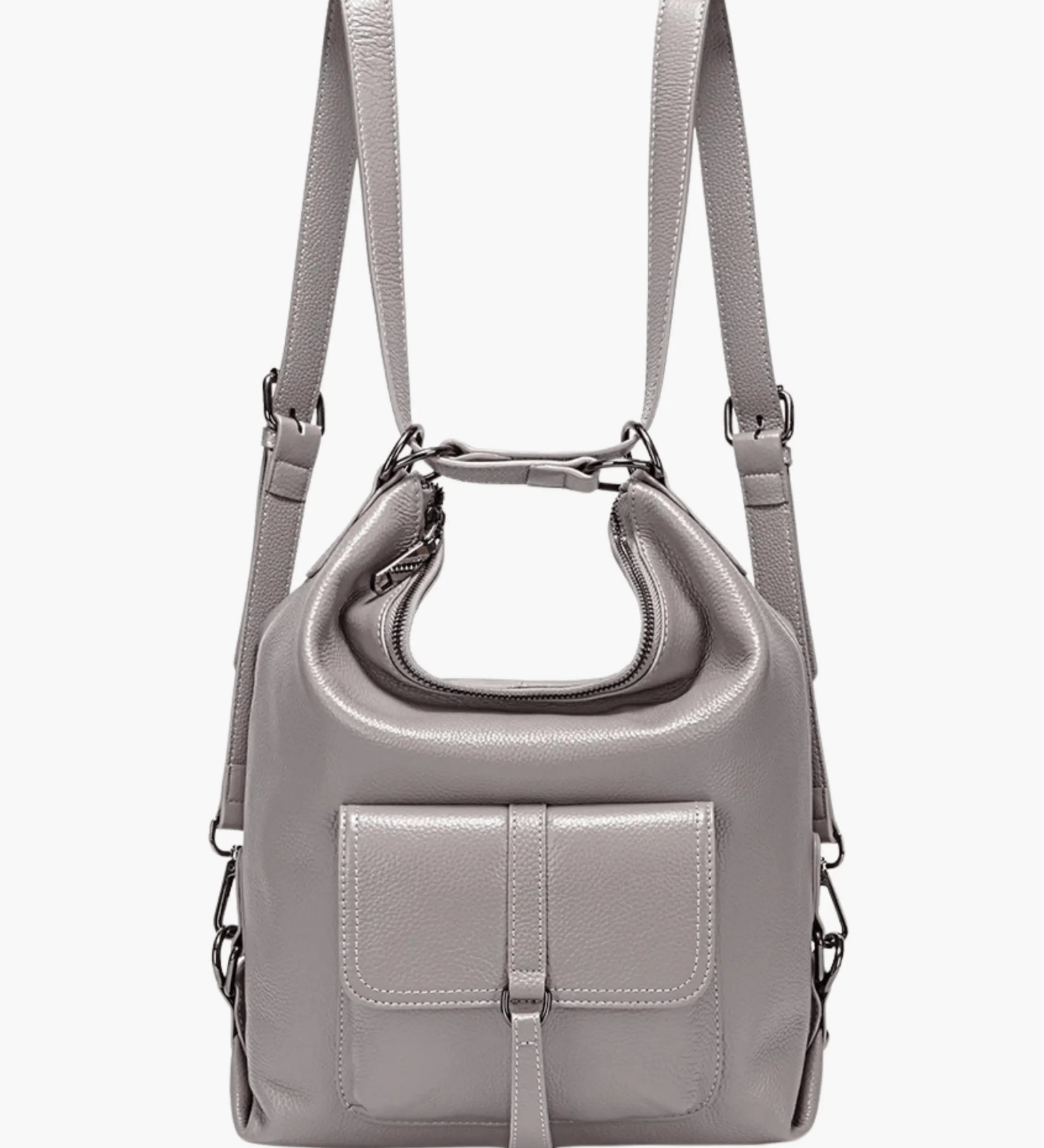 Lirienne | Chic Taupe Convertible Shoulder Bag – Versatile Elegance - in Grey | Arvea Bags