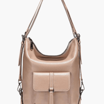 Lirienne | Chic Taupe Convertible Shoulder Bag – Versatile Elegance - in Khaki | Arvea Bags