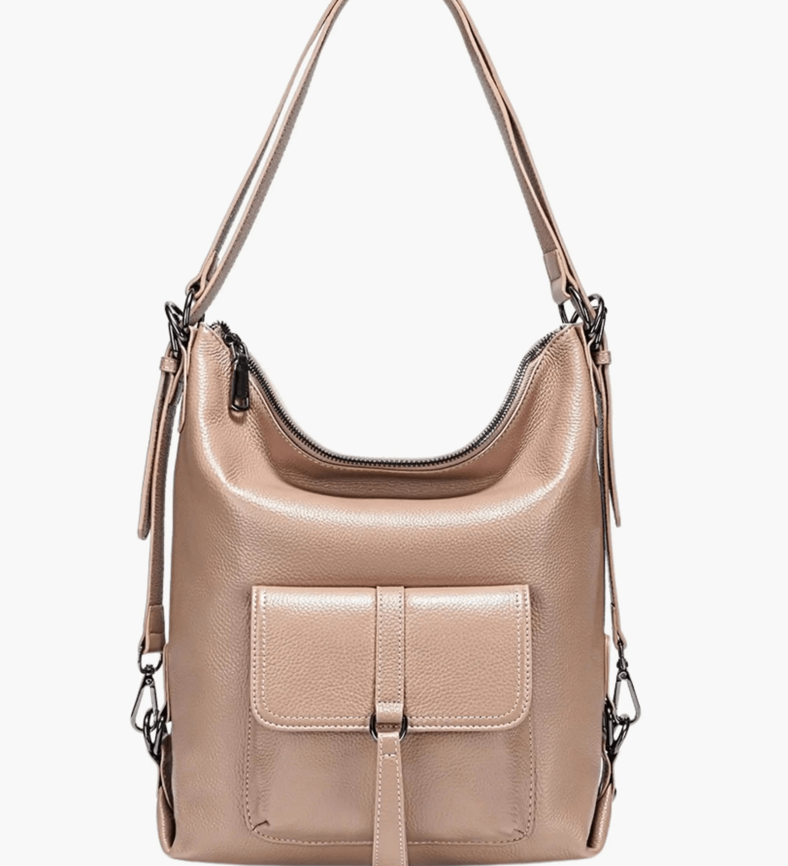 Lirienne | Chic Taupe Convertible Shoulder Bag – Versatile Elegance - in Khaki | Arvea Bags