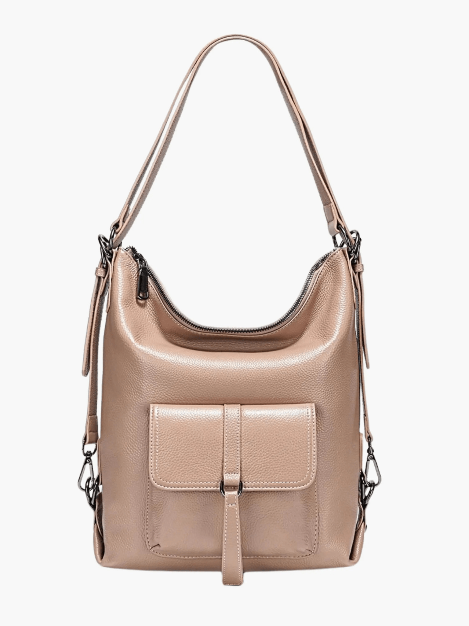 Lirienne | Chic Taupe Convertible Shoulder Bag – Versatile Elegance - in Khaki | Arvea Bags