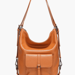 Lirienne | Chic Taupe Convertible Shoulder Bag – Versatile Elegance - in Navy Blue | Arvea Bags