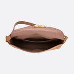 Lise | Chic Brown Suede Effect Shoulder Bag – Elegant Hobo Style with Gold Hardware - in Camel | Arvea Bags